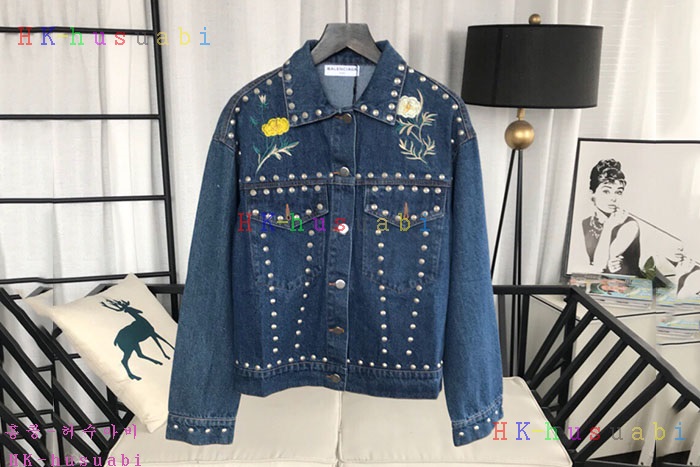 NEW 발렌시아가 여성용 청쟈켓 B 638860