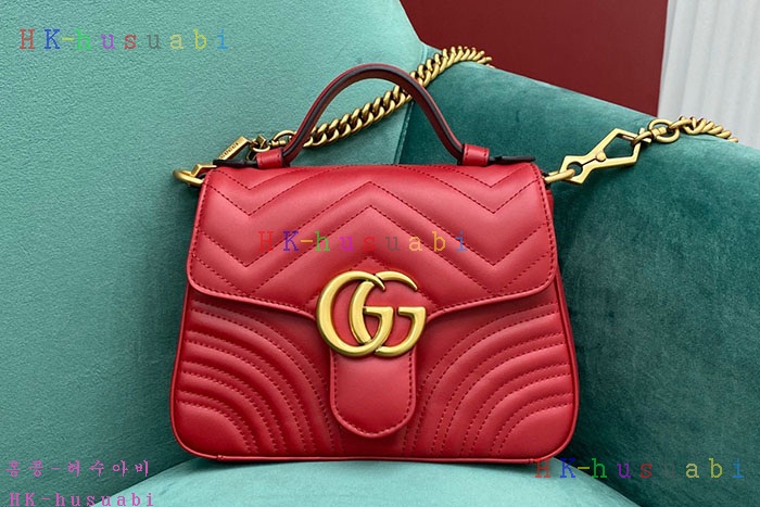 ★미러급★구찌 GG 마몬트 마틀라세 미니 탑 핸드백 547260-4