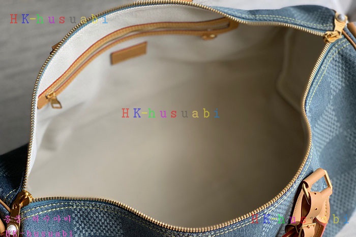 ★미러급★루이비통 키폴 보스턴백 50 반둘리에 다미에 블루 데님 N40739