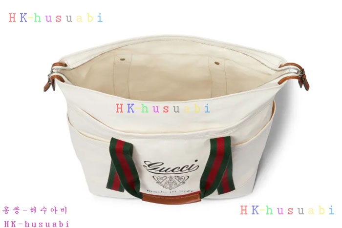 ★미러급★구찌 아이보리 캔버스 쇼핑백 816863