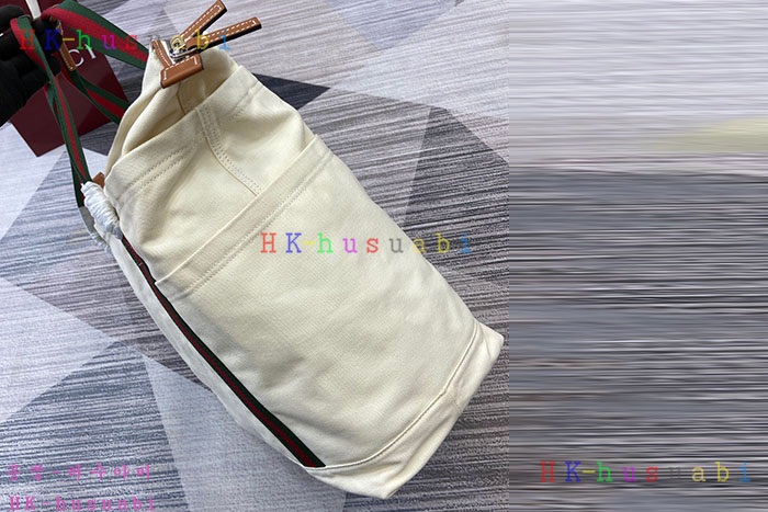 ★미러급★구찌 아이보리 캔버스 쇼핑백 816863