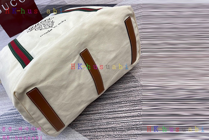 ★미러급★구찌 아이보리 캔버스 쇼핑백 816863