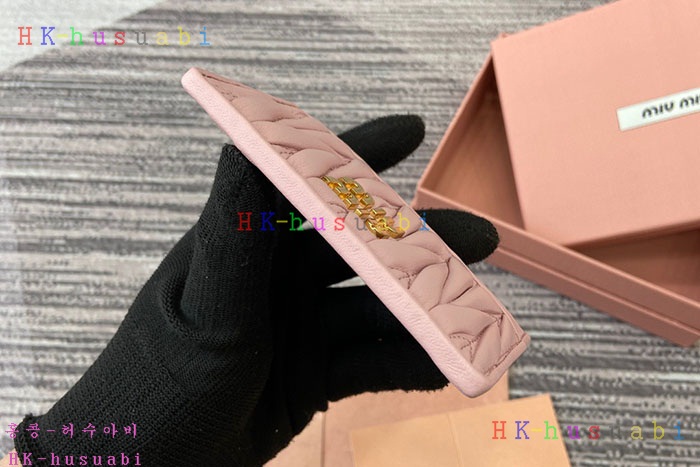 ★미러급★미우미우  마테라쎄 나파 가죽 카드 지갑 5MC076-3