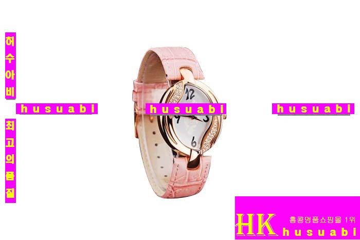 ĵ ڽð Replica Chopard Japanese Quartz MOVEMENT 18k Yellow gold Case Bezel Crown Pink leather Bracelet Women. sa-2