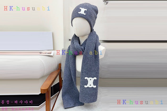 NEW 셀린느 모자 머플러 셋트 신상 C 614056