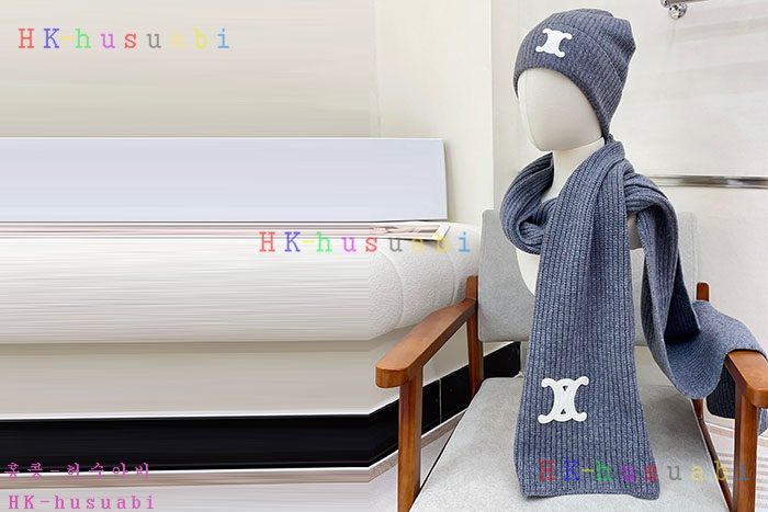 NEW 셀린느 모자 머플러 셋트 신상 C 614056