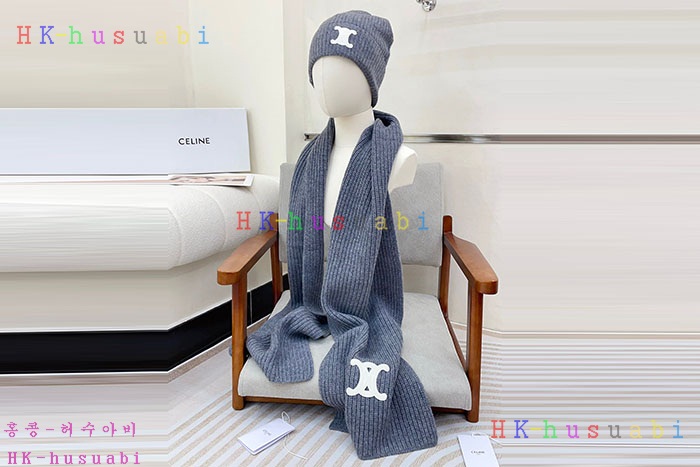 NEW 셀린느 모자 머플러 셋트 신상 C 614056