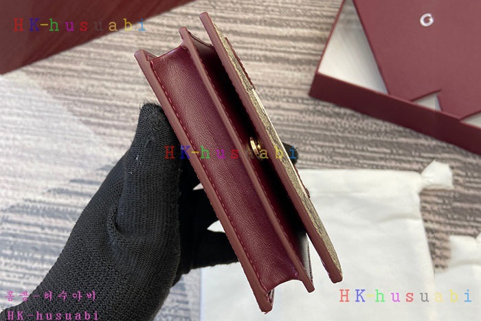 ★미러급★구찌 GG 모노그램 패브릭 가죽 패치 미니 지갑 818767-3